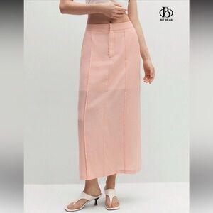 SHEIN Pink Maxi Pencil Skirt with Slit